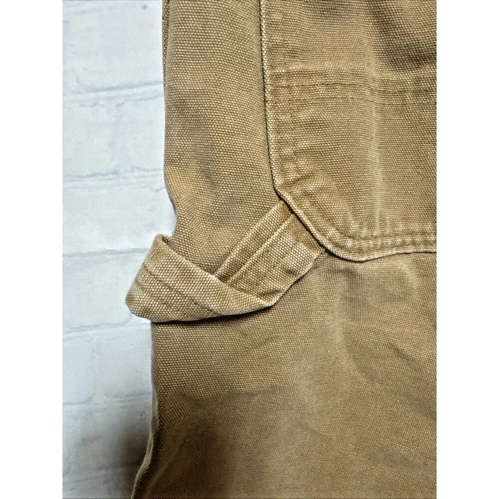 Vintage Carhartt Tan Brown Carpenter Shorts Canvas Made In USA Men’s Size 44 - Picture 4 of 7
